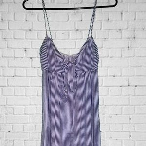 Casual Velvet Torch Blue and White Striped Dress